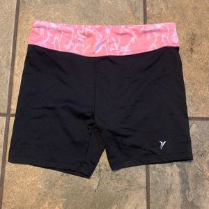 Black and pink active wear shorts
